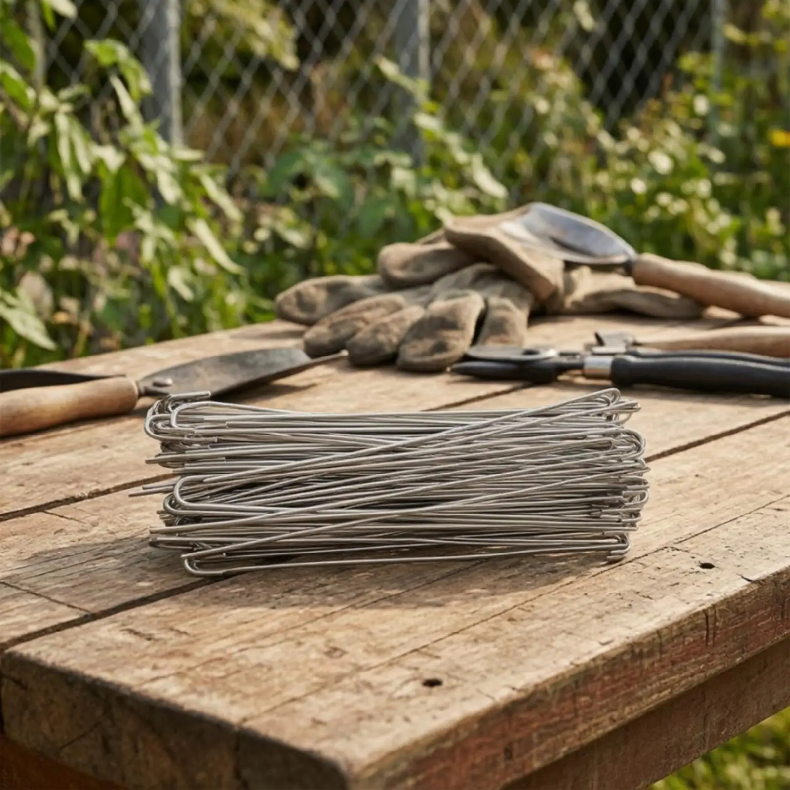 Hooked End Fence Tie Wire 6.5 Inch Stainless Steel for Chain Link Mesh to Post Rail Installation 100 Pack