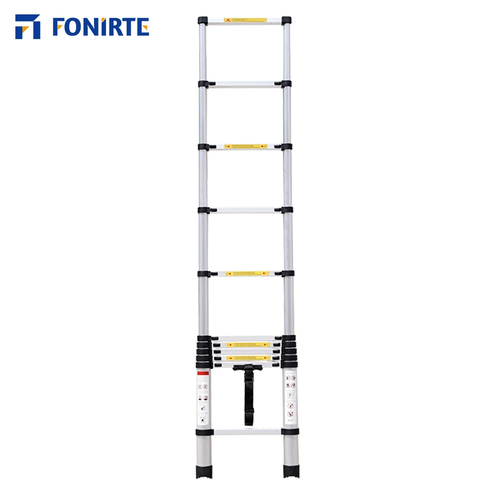 RY1332 High Quality Home Industrial Safety Insulated 3.2m Aluminum Telescopic Ladder Warehouse Ladder For Sale