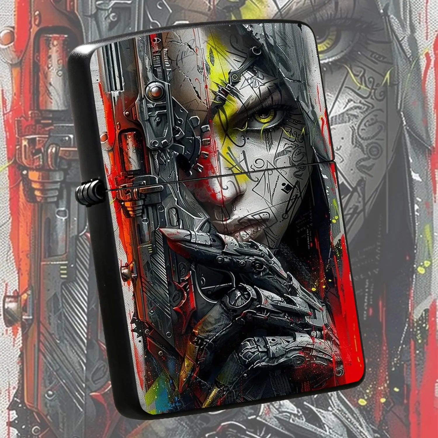 Cyber Graffiti Themed Trendy Lighter Portable Practical Item For Daily Commute Outdoor Gathering Full Scenario Adaptation Stylish High End Creative Gift Durable Nice Hand Feeling Unique Niche Accessory A Humorous And Interesting Lighter