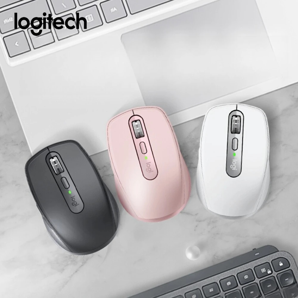 

Беспроводная мышь Logitech MX Anywhere 3S 8K DPI с бесшумным щелчком и быстрым прокруткой, отслеживанием нескольких поверхностей