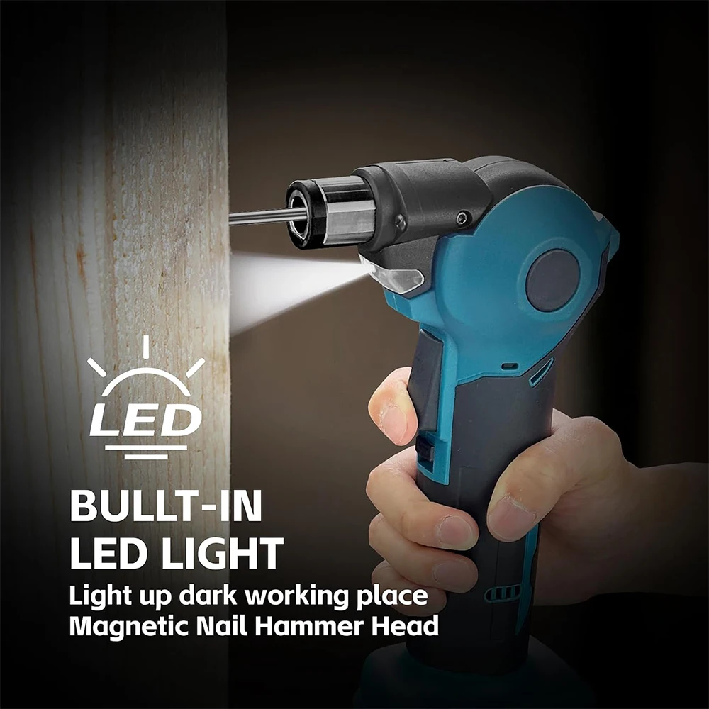 

Беспроводной электрический молоток, 3-позиционный электрический пистолет для гвоздей с регулируемой головкой для Makita, аккумулятор 18 В, деревообрабатывающий молоток для прямых гвоздей