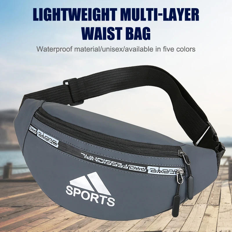 Men's Canvas Waist Bag Outdoor Travel Multi-Pockets Large Capacity Shoulder Chest Bag Sports Phone Bga Fanny Pack Crossbody Bag