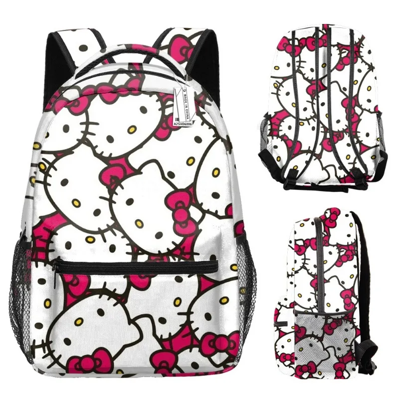 

Cartoon Hello Kitty Kawaii Backpacks Girls Boys Schoolbag Large Capacity Double Sided Print School Rucksack Laptop Bags Mochila