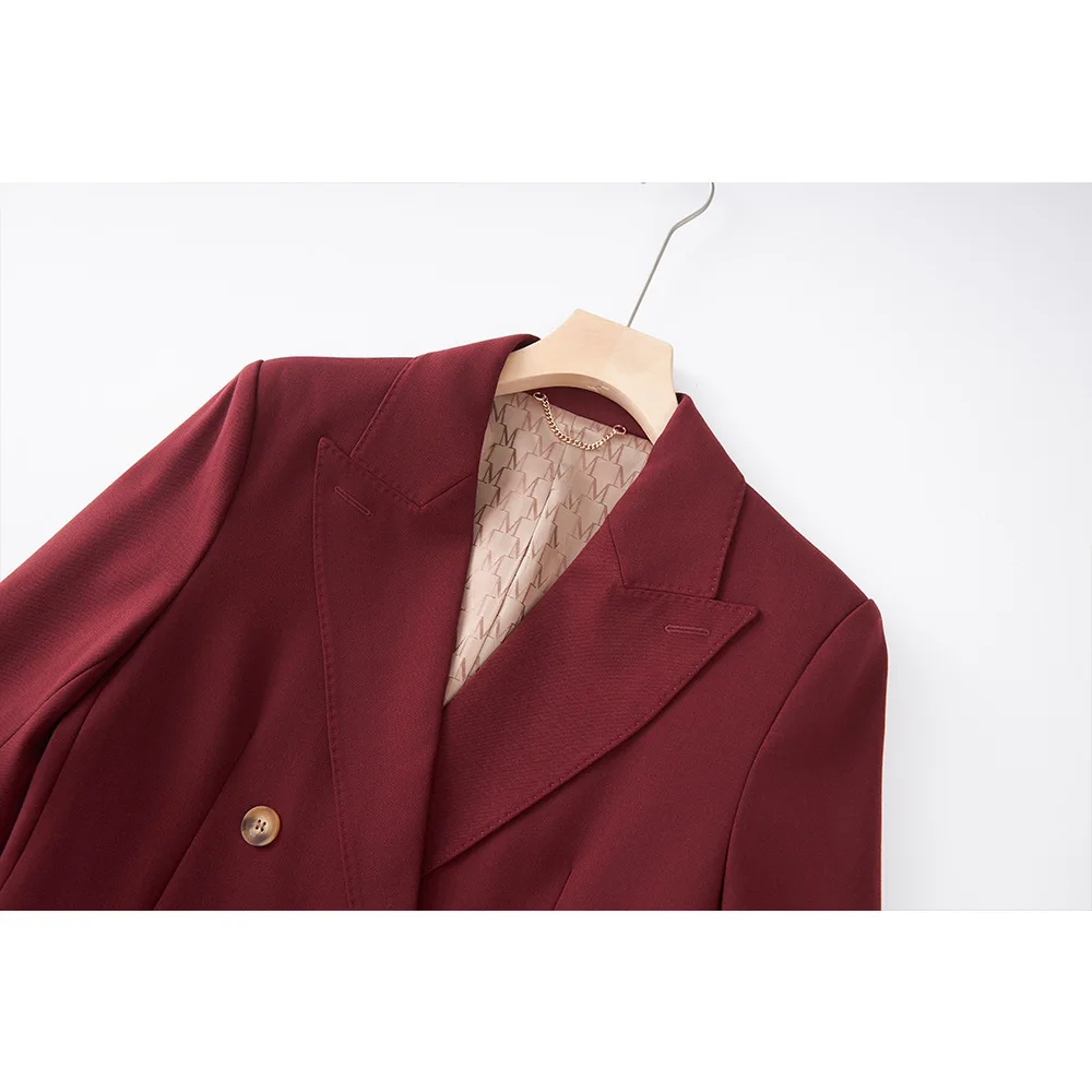 LEOSOXS Women Two Piece Suit Sets For Women Lapel Long Sleeves Spliced Double Breasted Blazer Wide Leg Suit Pant Set Female New