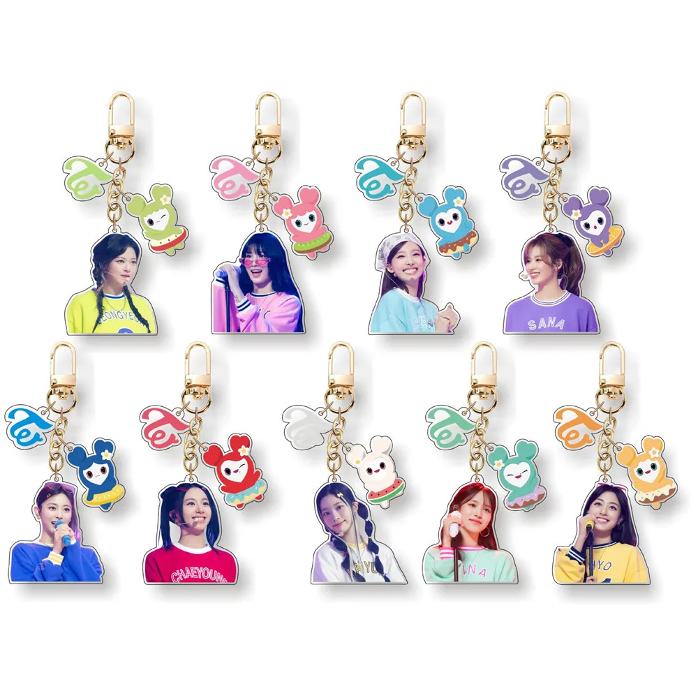 Kpop 1pcs Tw Keychain Lovely TZUYU SANA MINA JIHYO NAYEON MOMO DAHYUN JEONGYEON CHAEYOUNG Keyring Bag Accessories