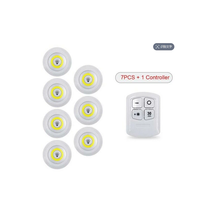 LED Puck Light 4.5V 3W LED Under Cabinet Lighting Wireless Remote Control LED Counter Light LED Cabinet night light