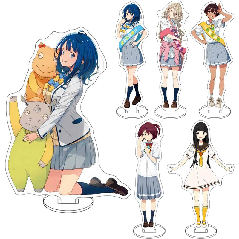 16CM Anime Makeine: Zu viele verlierende Heldeninnen! ‌ Figur Anna Yanami Lemon Yakishio Chika Komari Acryl-Ständer Cosplay-Ornamente Geschenke