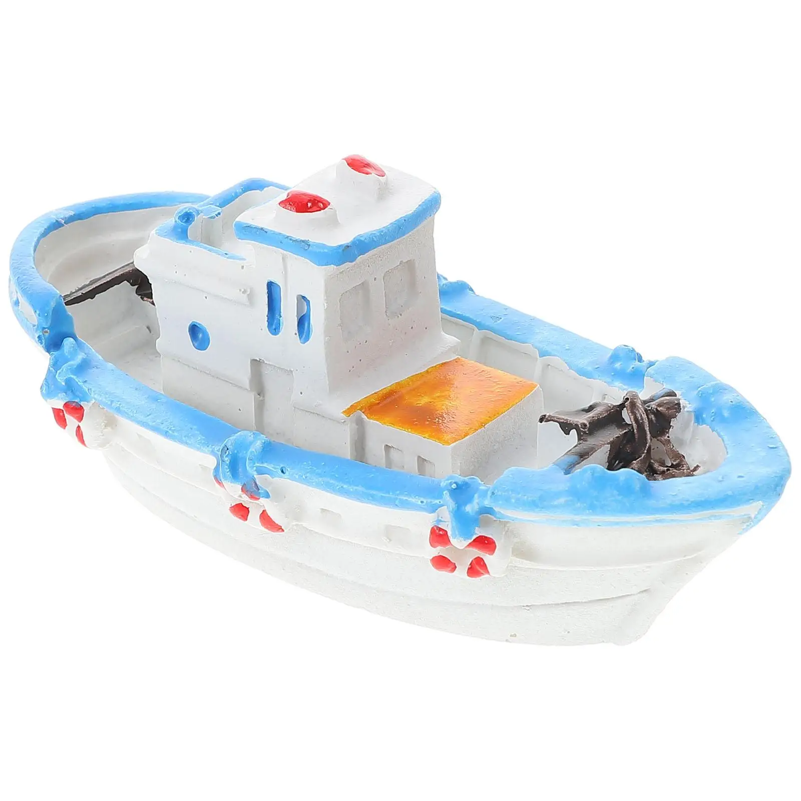 

Small Fishing Boat naments Blue Mini Sailing Model Toy Nautical Home Office Decor Micro L Old Fashioned Wooden Boat