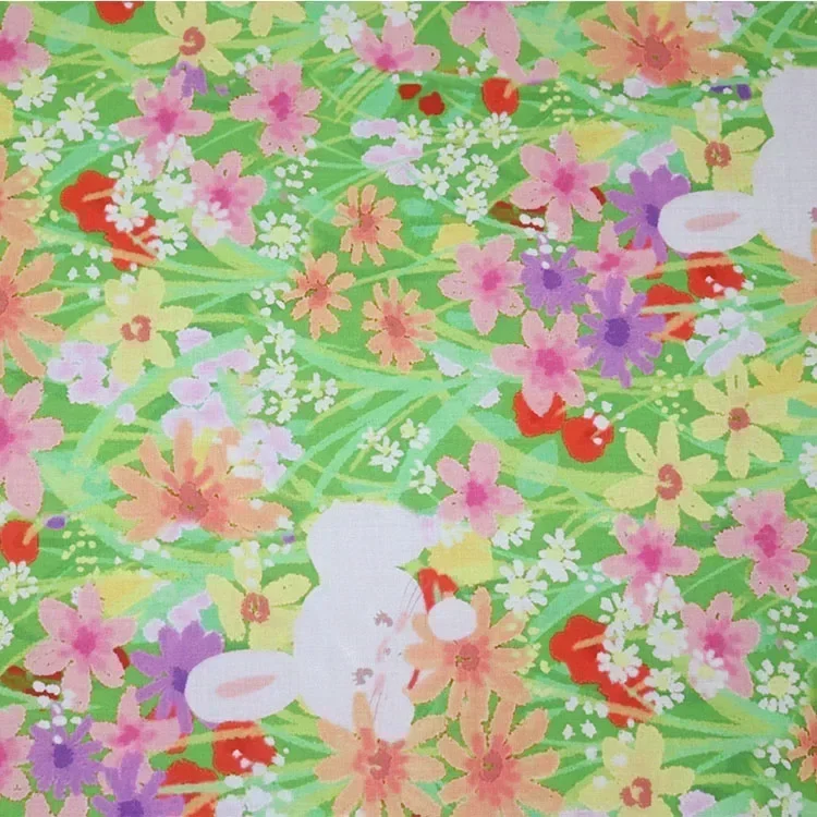 Colorful floral 80 Tissun Free cotton poplin fabric for kids, baby sewing cloth skirt DIY rice designer fabric for skirt 0.5cm