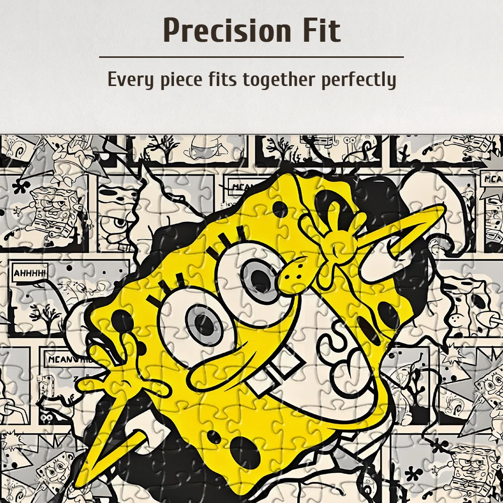 SpongeBob SquarePants Gioco puzzle da pavimento in legno stile fumetto Conteggi vari pezzi - 108/200/300/500/1000 pezzi disponibili