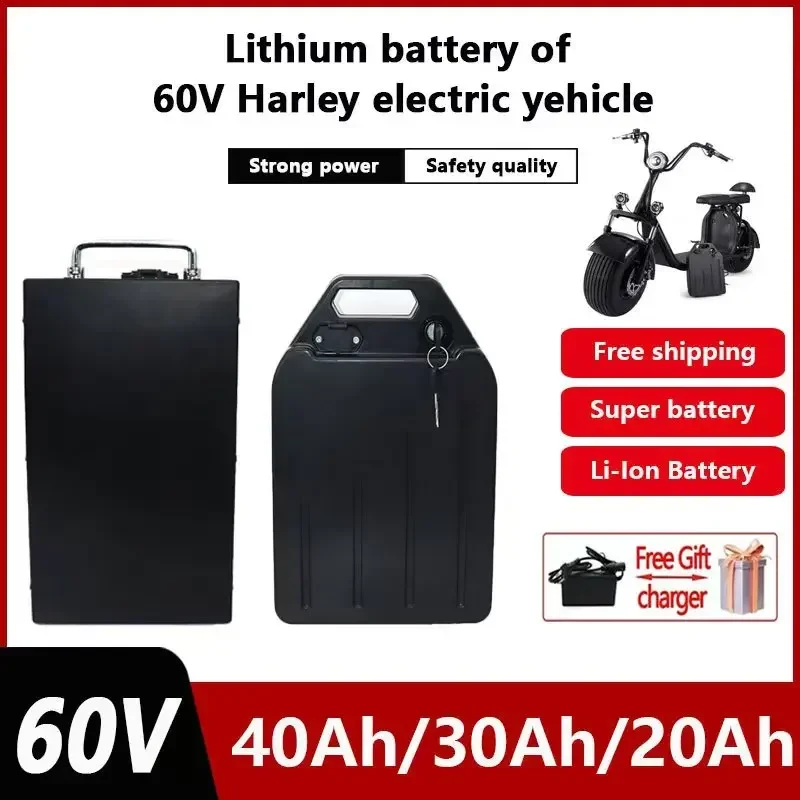 Harley Electric Vehicle Lithium Battery 18650 Battery 60V 20Ah30Ah40Ah Two wheeled Foldable Citycoco Electric Scooter Battery