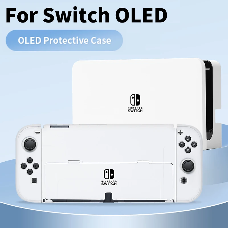 For Nintendo Switch OLED Hard Shell All-inclusive Charging Dock Station Decorative Replacement Front Plate Case Set Accessories