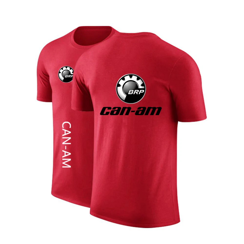 CAN-AM BRP 2022 Men\'s New Round Neck Cotton Casual Solid Color Short Sleeve Print Breathable Tee Summer High Quality T Shirt Top