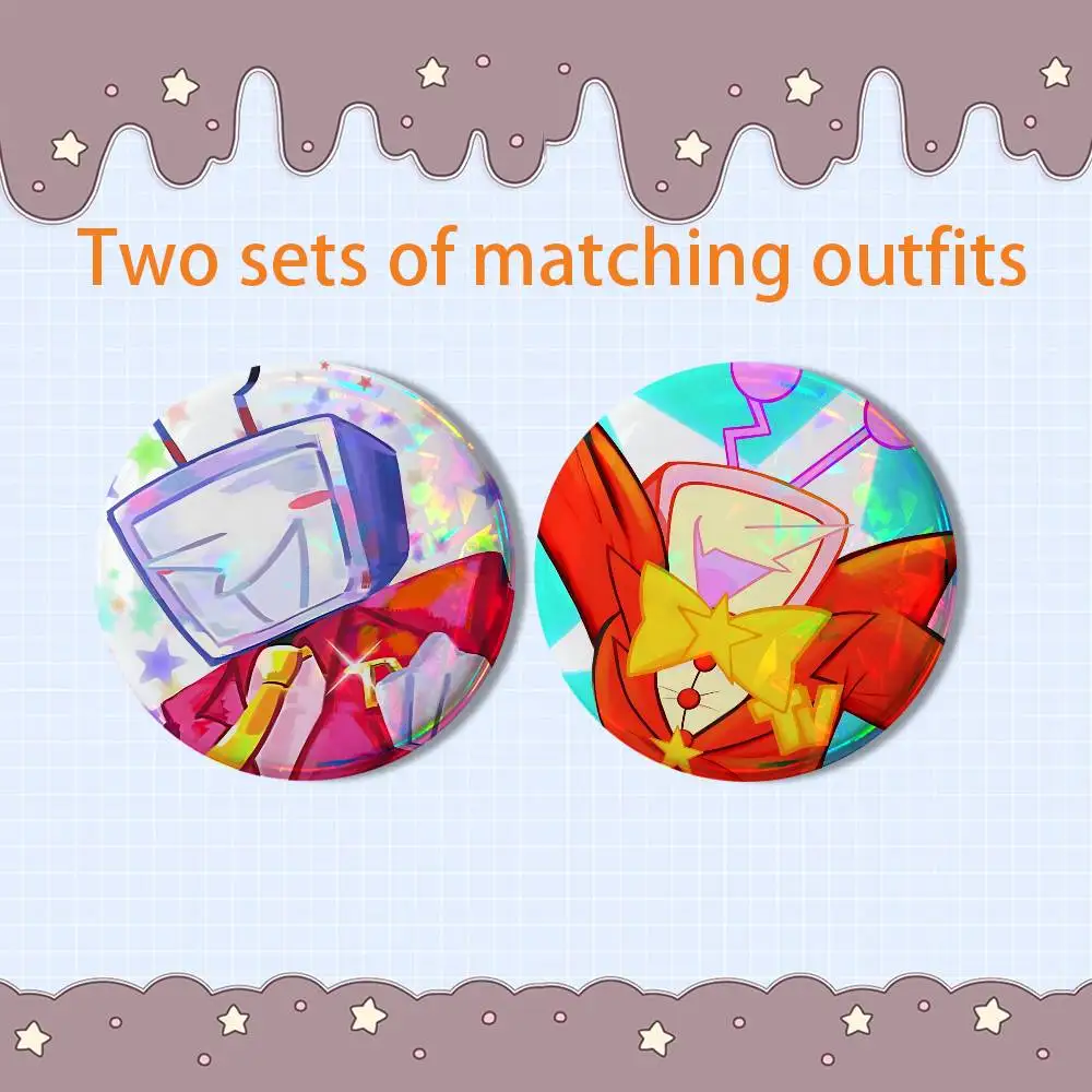Dark Destiny Kris Deltarune Tenna 2 piece set Badges On Backpack Jacket Cartoon Round Brooches Acrylic Button Pins Collection