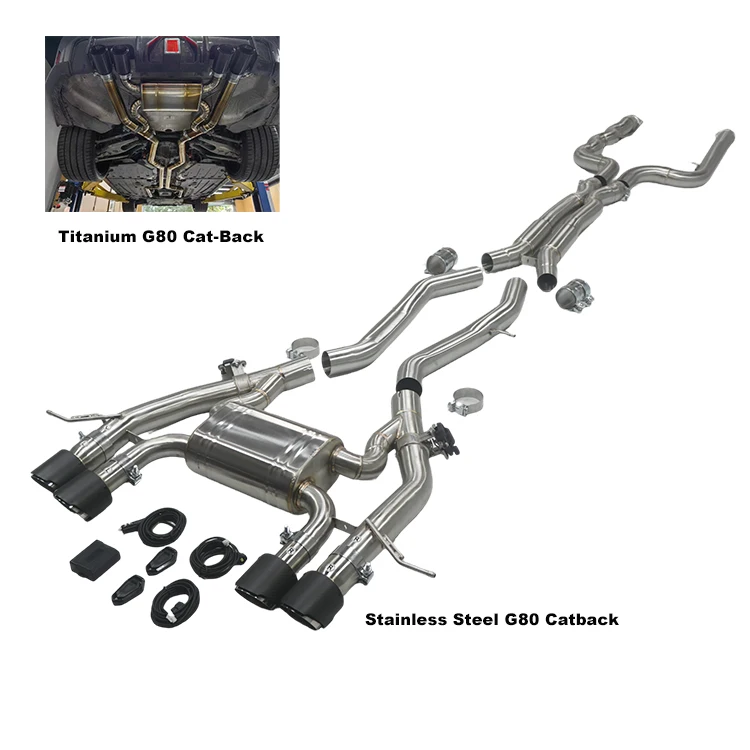 REV Stainless Steel 1.5mm Valved Catback Exhaust for G80 M3/G82 M4