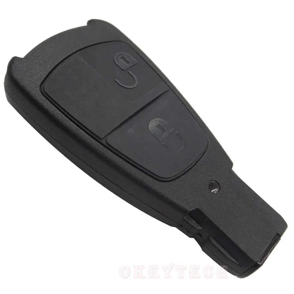 OkeyTech 2 Buttons Old Style Car Key Shell For Benz Mercedes C E S Class C180 1998-2004 W202 ML320 With Small Emergency Blade