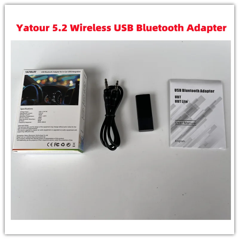 Yatour 5.2 Bluetooth Adapter USB Wireless Transmitter Audio for Car Hands-free 3.5mm AUX Adaptador Music Player UBT