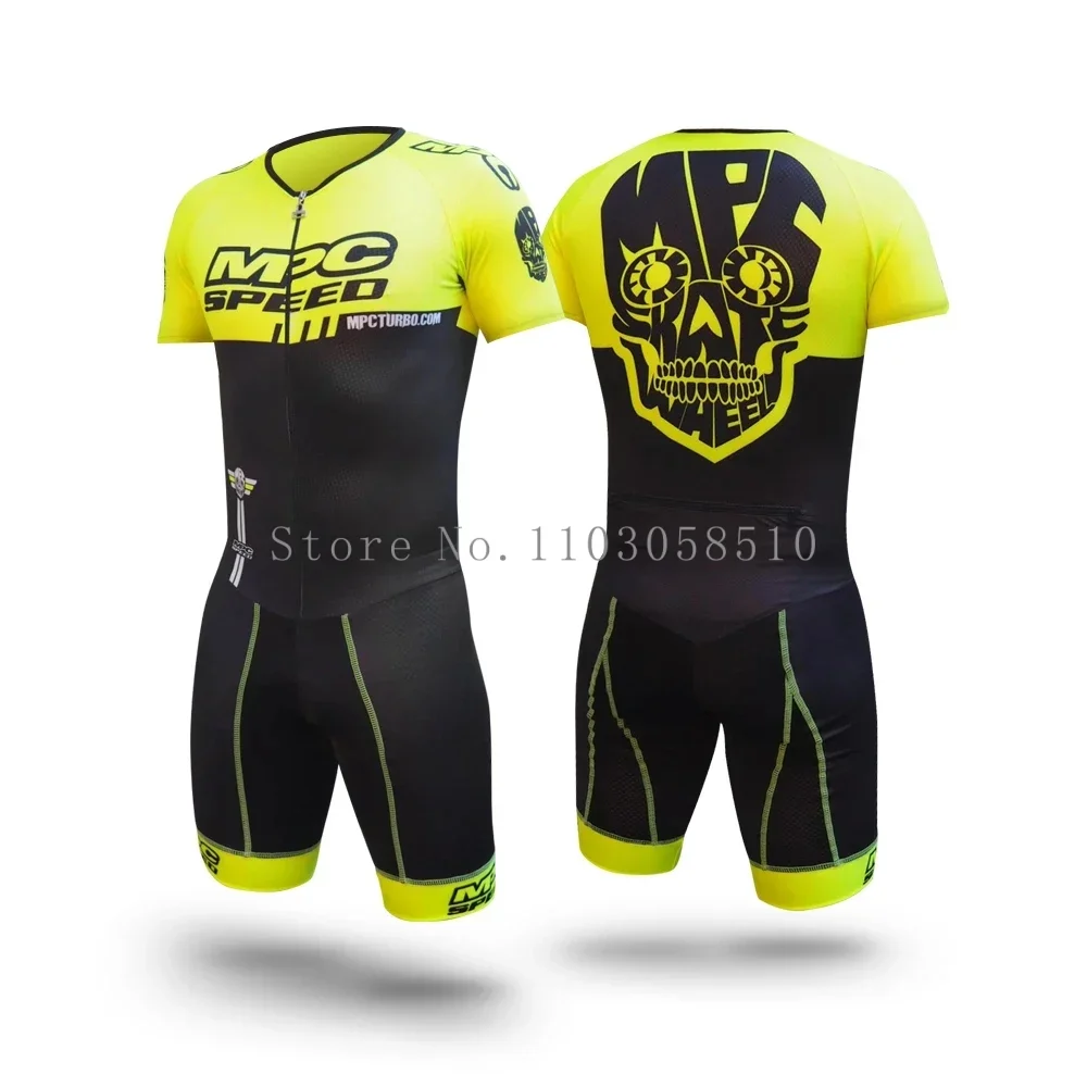 Mpc Speed New Style Mens Skating Skinsuit Roller Race Clothing City Run Inline Roller Skate Fast Speedsuit Short Sleeve Jumpsuit