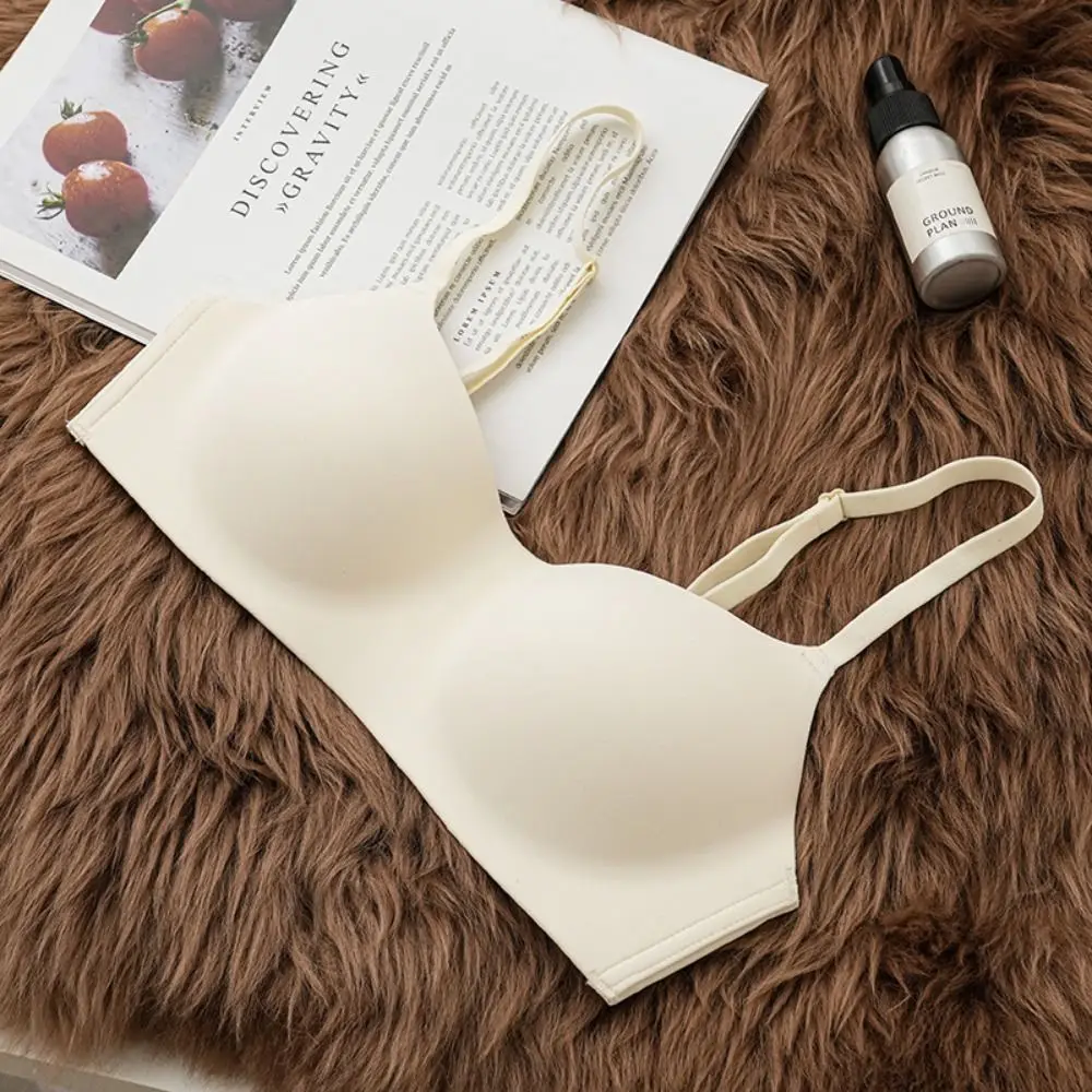2024 Polyester Wireless Underwear Soft Thin Push Up Underwear Non-Wire Beauty Back Support Tube Top Bras Female