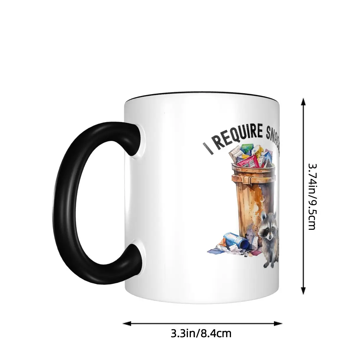 Funny Trash Panda Requires Snack Hungry Cute Raccoon Snacks Feast Mug Ceramic Coffee Cups Tea Mugs Milk Cup Drinkware