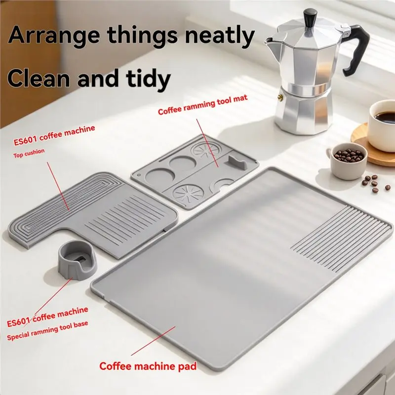 VOFUN-Silicone Coffee Mat Set For Ninja ES601/ES701 Bottom Mat & Removable Drying Pad Accessorie Countertop Protector
