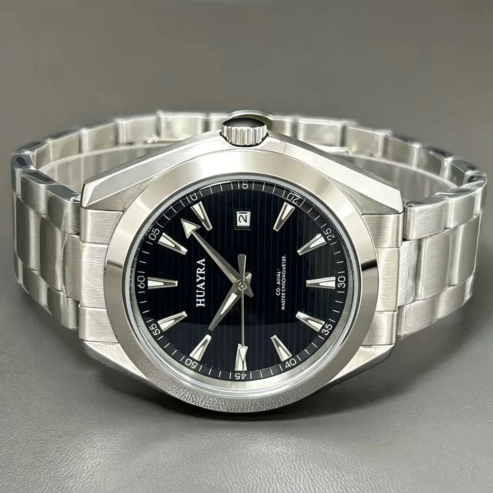 Luxury Men Mechanical Wristwatch,46mm Case Diameter,Full Silver Stainless Steel,Luminous Calendar,Made In China,Butterfly Clasp