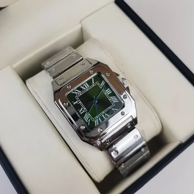 

Роскошные новые автоматические часы для мужчин, женские часы с механическим механизмом, без даты, браслет из нержавеющей стали, черный, синий, белый, римский циферблат