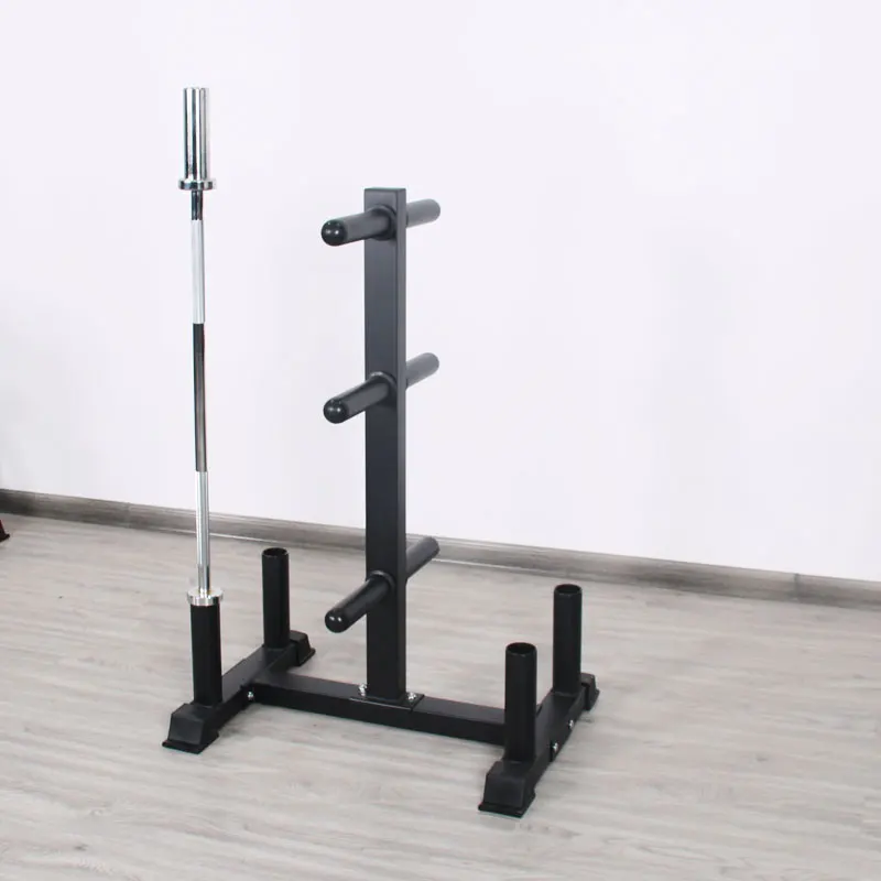 best selling home use sports equipment gym fitness plates and barbell storage rack