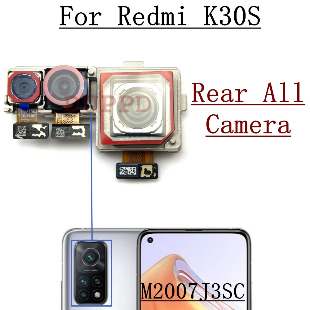 K30S Front Rear Camera For Xiaomi Redmi K30S M2007J3SC Back Wide Macro Camera Module Flex Replacement Parts