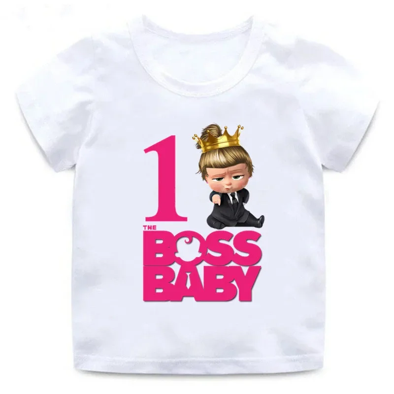 DIY Disney Boss The Baby T Shirt Birthday Boy's Name Baby Birthday Party Decorations Shirt Short Sleeve Tee Tops for 2-9 Years