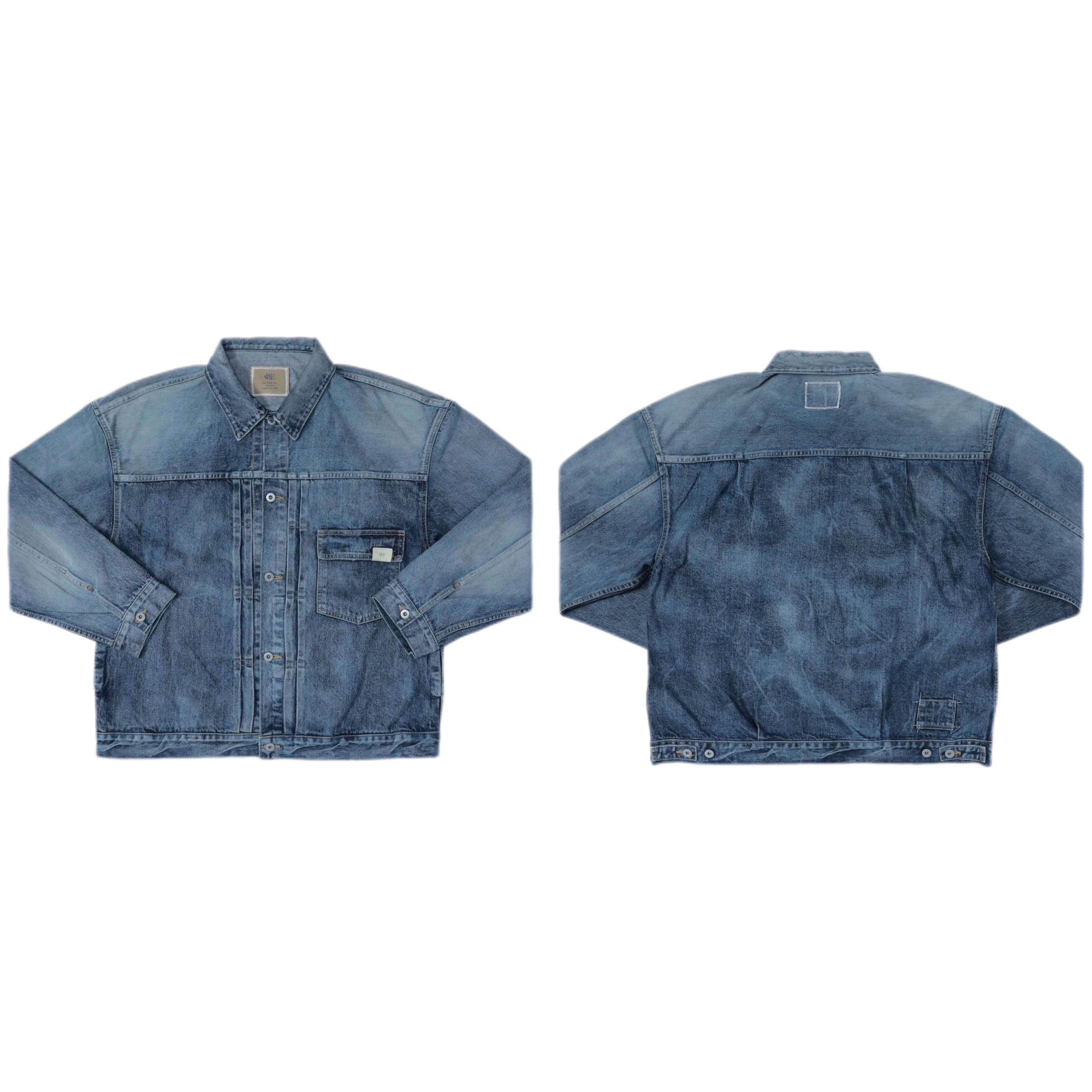 

Винтажная японская рабочая одежда Pilot MADN 23AW, мужская джинсовая куртка, верхняя одежда, молодежный свободный крой, длинный рукав, осень-зима