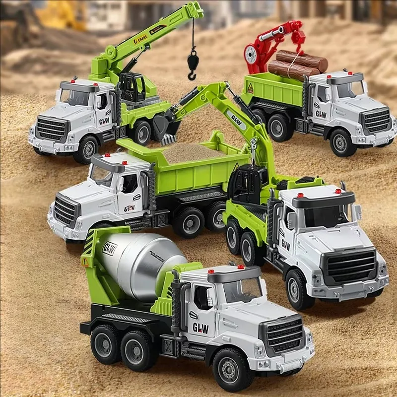 

1:46 Sound Light Alloy+Plastic Excavator Timber Transport Model Diecast & Toy Play Vehicles Construction Collection Toys Gift