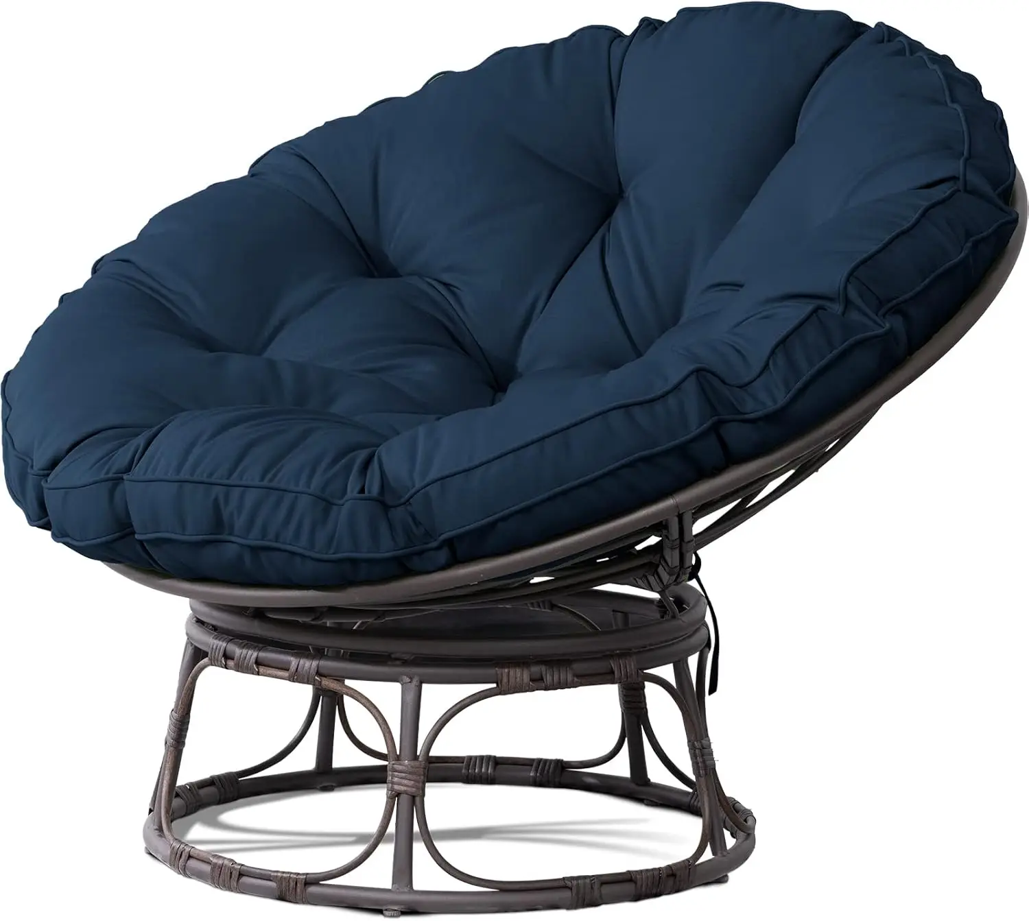 46'' Large Size Papasan Chair with Cushion and Frame Overstuffed Thickened Papasan Lounge Chair with Cushion and Frame,