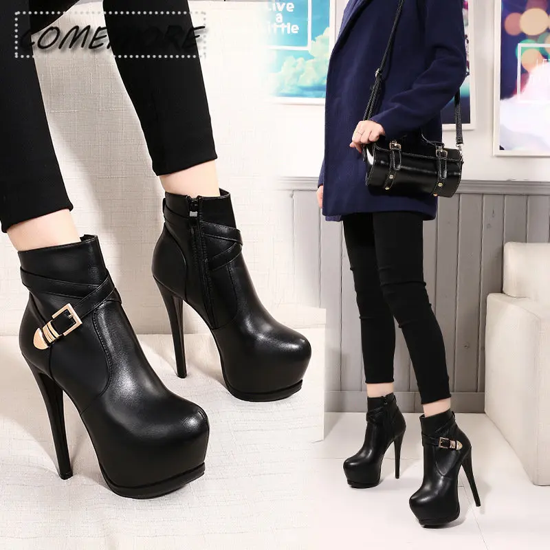 Summer Ankle Boots High Heels Women Shoes Peep Toe Sexy Lady Chelsea Boots Party Thin Heeled Size 35-40 Boots Female Women Shoes