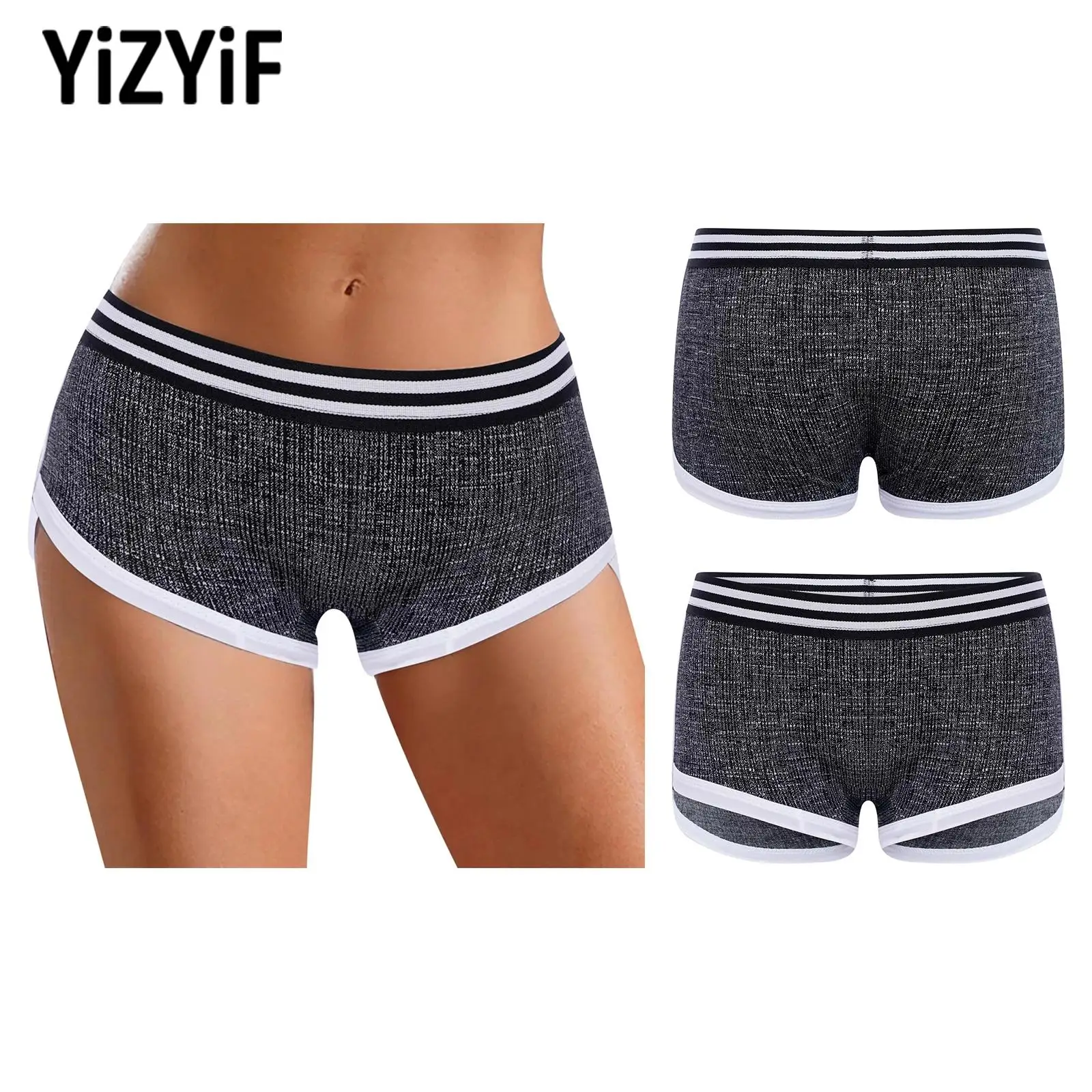 

Womens Sports Stretchy Shorts Striped Panties Woman Yoga Tennis Golf Gym Workout Running Clothes Gymnastics Dance Training Wear