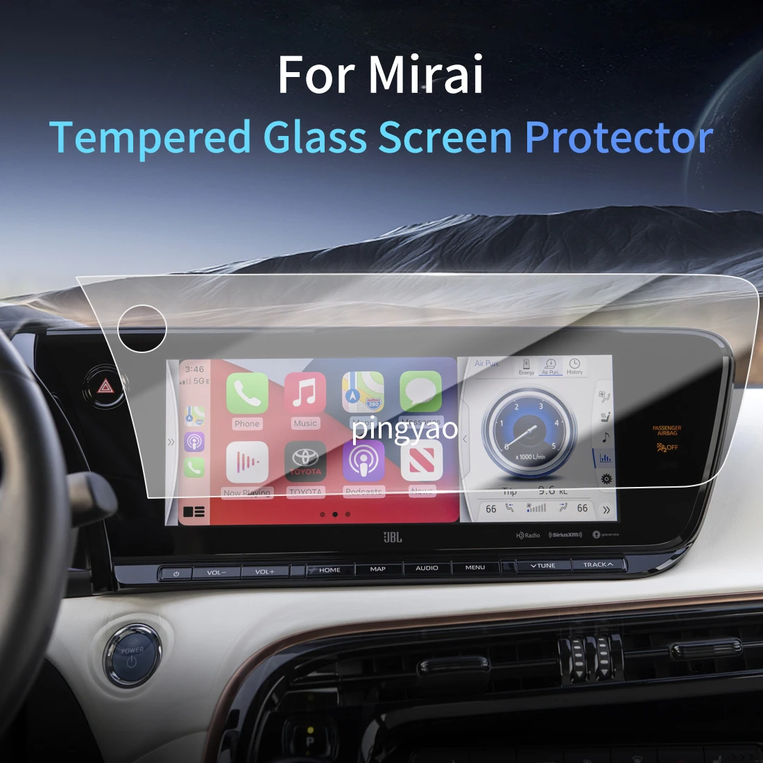 

Car Sticker Screen Protector Navigation Display Tempered Glass Protective Film Car Accessories Vehicle For24 Toyota Mirai