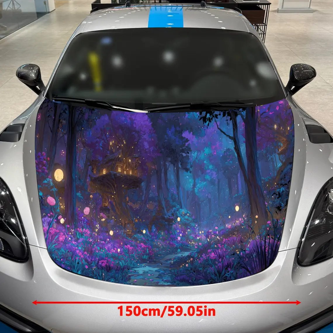 Firefly Forest Car Hood Vinyl Stickers Car Surface Protection Decal Car Decoration Cover Vinyl Wraps Waterproof Self-adhesive Au