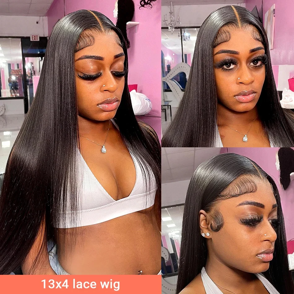 Gesstons Brazilian Bone Straight Remy 13x4 Lace Frontal Wigs For Black Women Transparent 13x6 Hd Lace Front Human Hair Wig 180%