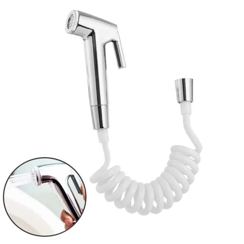 Handheld Toilet Bidet Sprayer Set Flexible Spring Shower Head Hose Tube Telephone Line 1.5m Soft Hoses Bathroom Accessories
