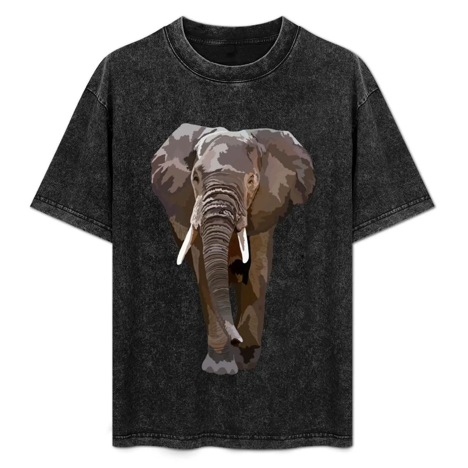 

A is for African Elephant T-Shirt Casual Loose Daily Wear T-Shirt