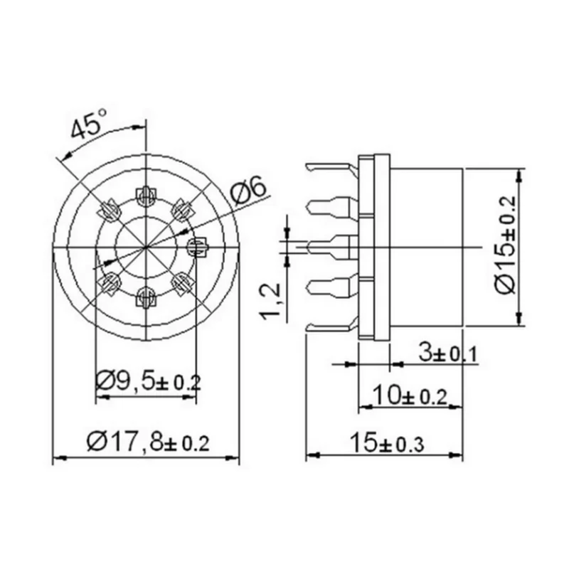1pcs MQ series dedicated 7-pin sensor base MQ-2/MQ-3/MQ-5/MQ-9 and other seven-pin seven-star dedicated sockets