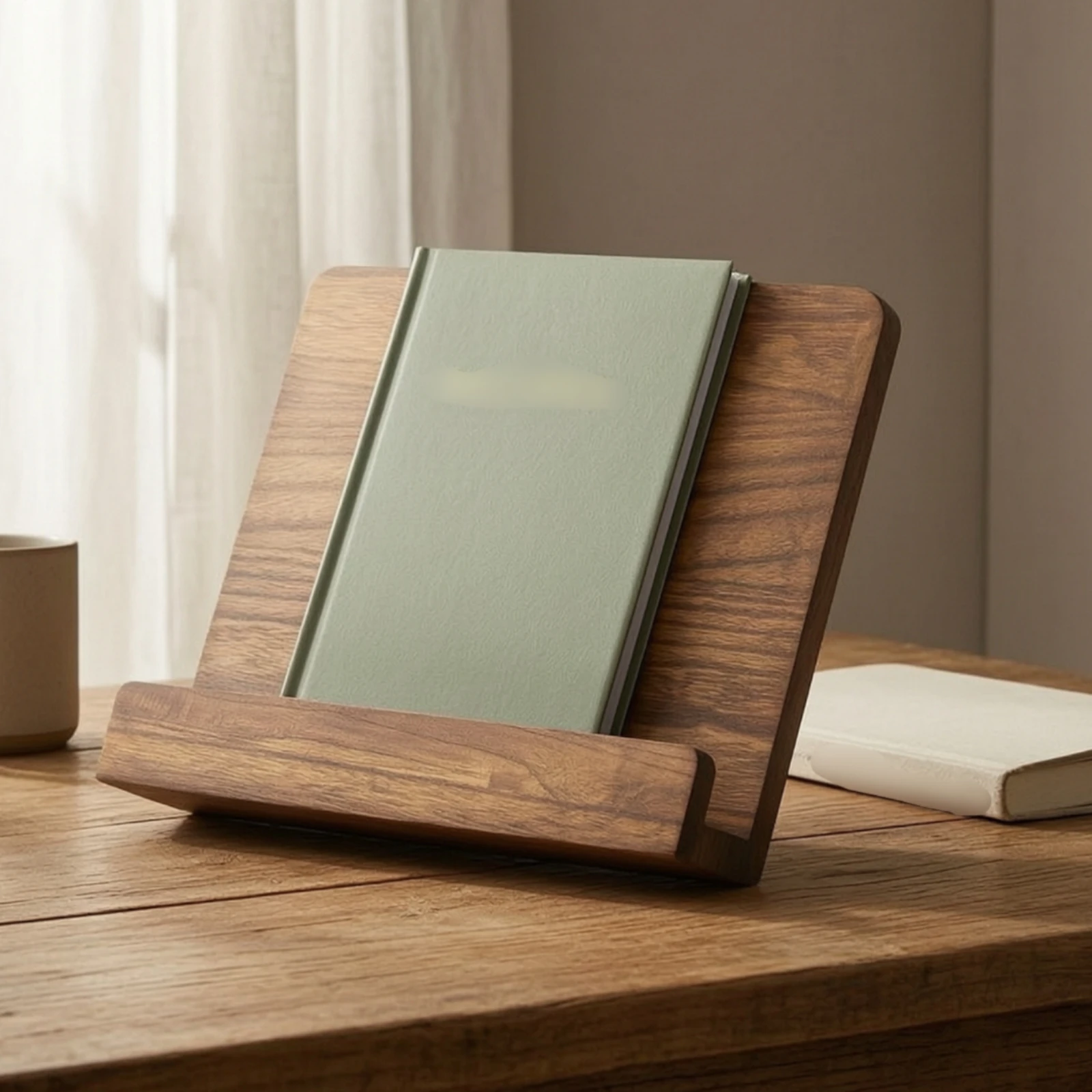 

Wooden Book Stand Handshands-Free Desktop Book Stand Desk Easel Sturdy Holder Stable for Readers, Tabletop, Kitchen Counter