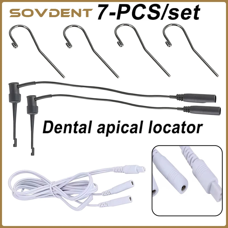 SOVDENT Dental Apex Locator Test Wire Endo Treatment Measuring Accessories 4pcs Lip Hooks 2pcs Cable File Holder 1pc