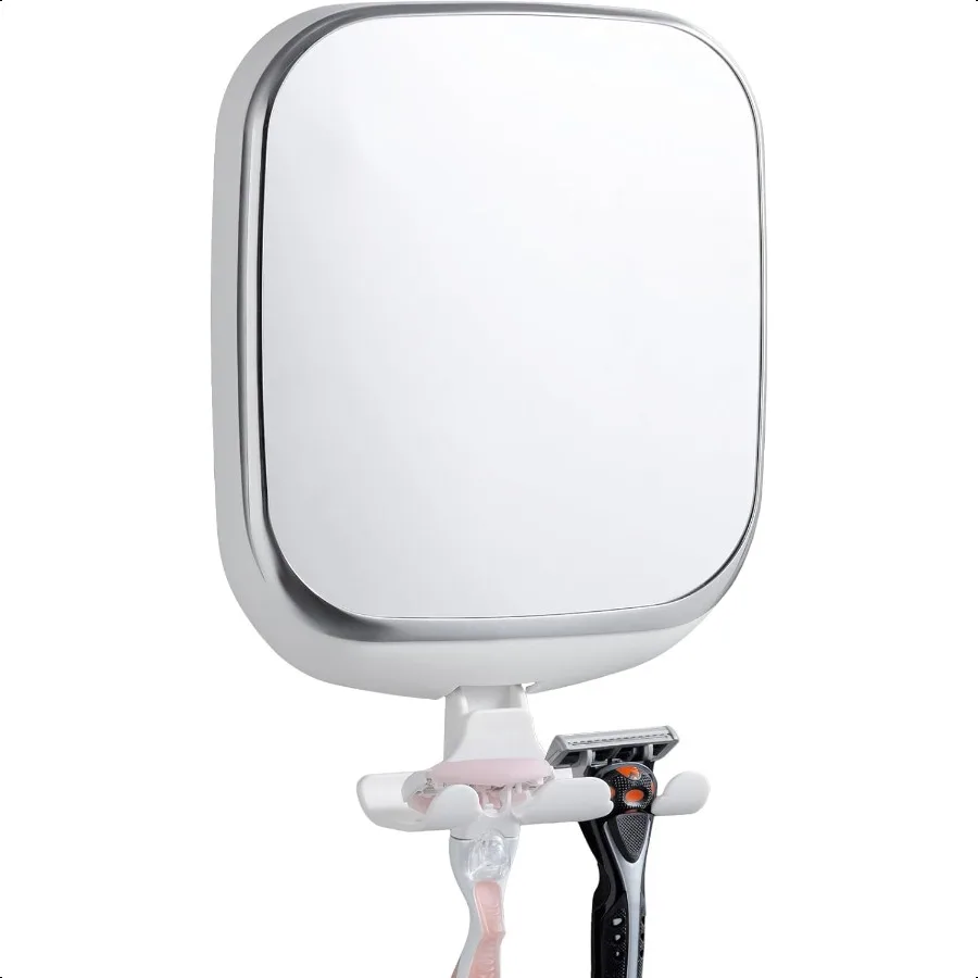 

Shower Mirror Fogl for Shaving Anti Fog Shaving Mirror with Razor Holder NODrilling Removable Shatterproof Waterproof Wall Moun