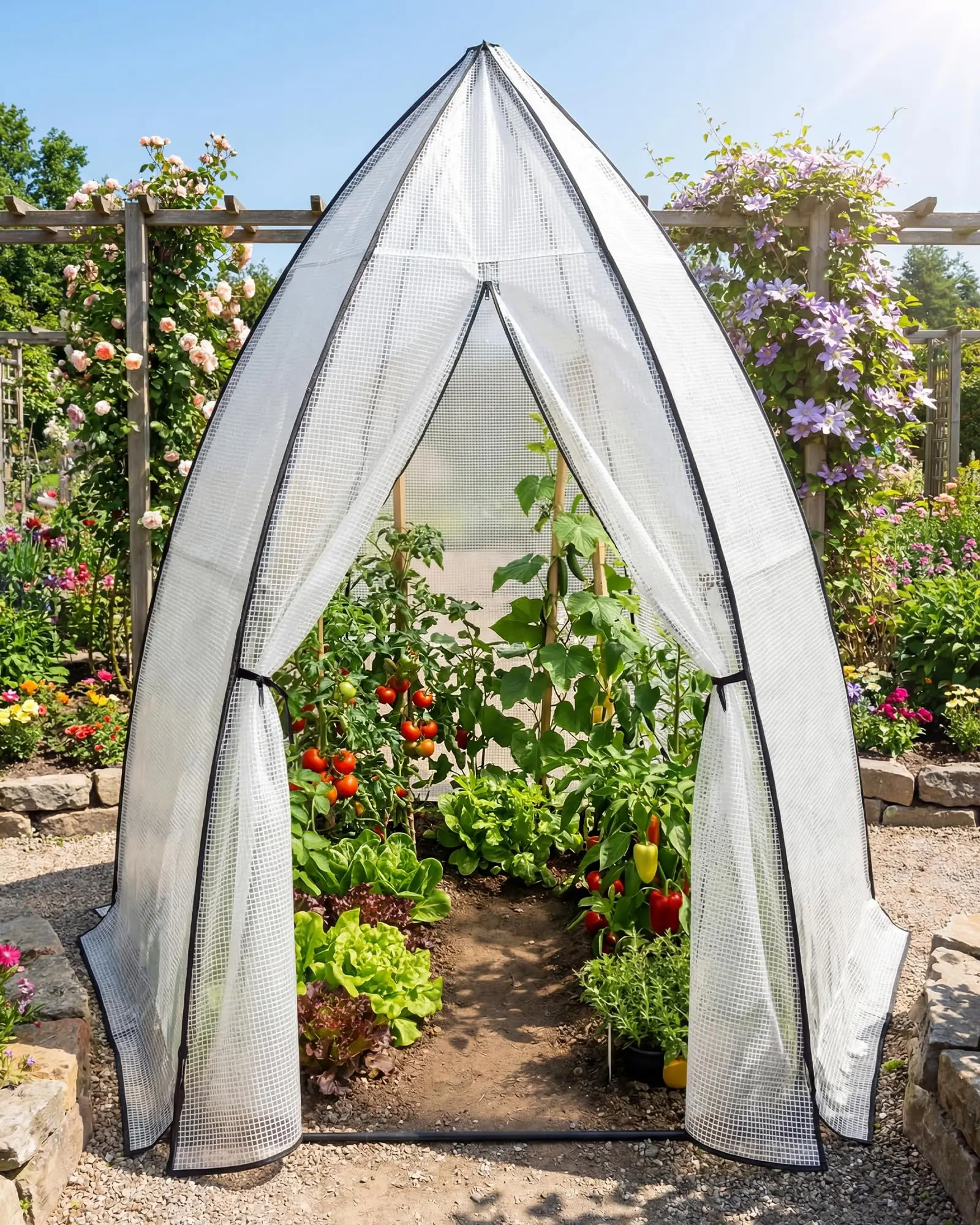 Heavy Duty Hexagonal Greenhouse for Outdoor Plants, 54