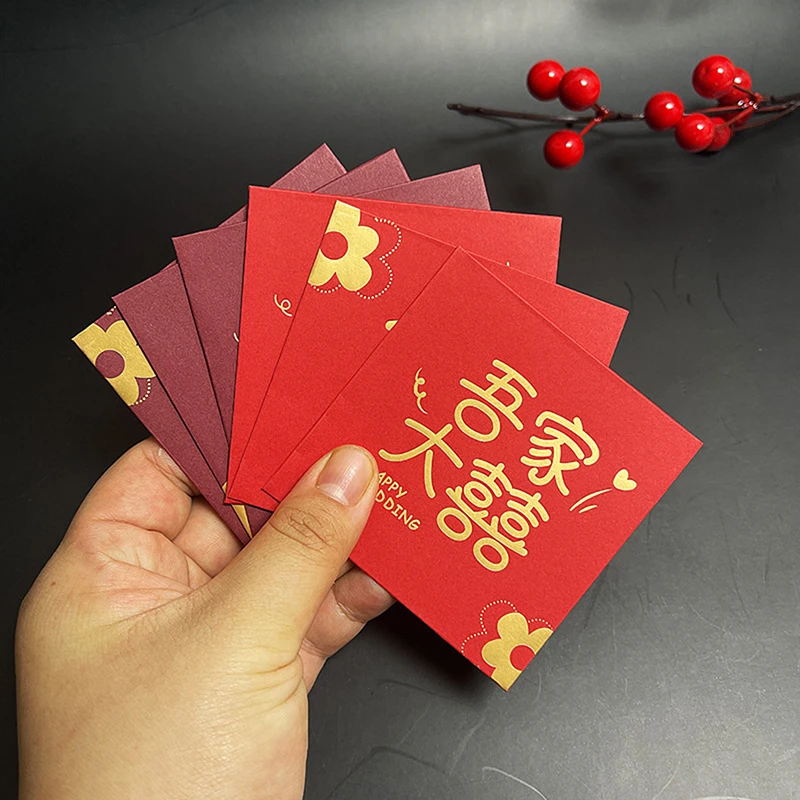 Mini envelope vermelho do dragão do ano novo chinês, pacote vermelho, bolsa de dinheiro da sorte, presente de aniversário, presentes casados, ano 2024