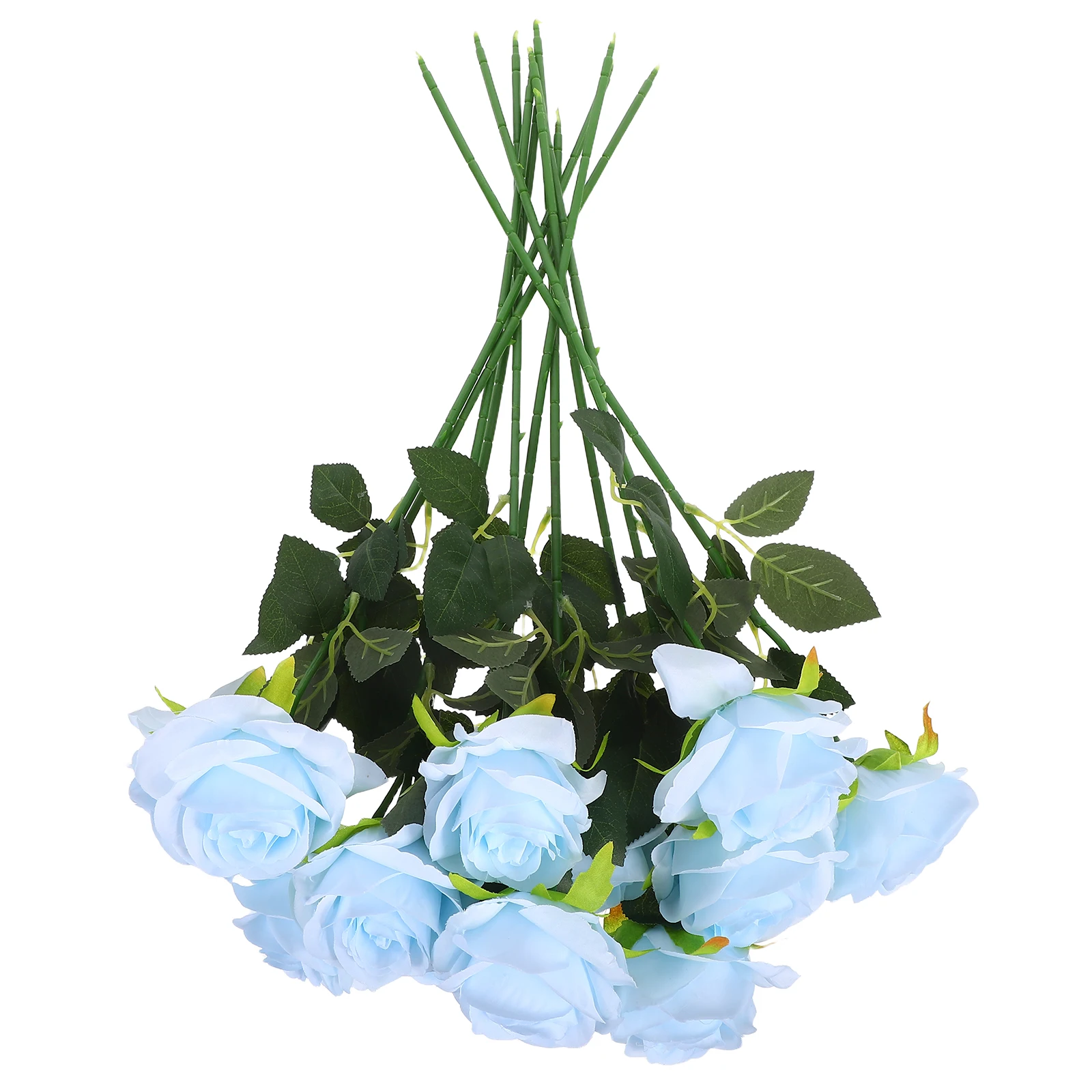 

12pcs Artificial Rose Bouquet High Realism Silk Fake Roses Wedding Party Centerpieces Blue Decorative Flowers Longterm Home