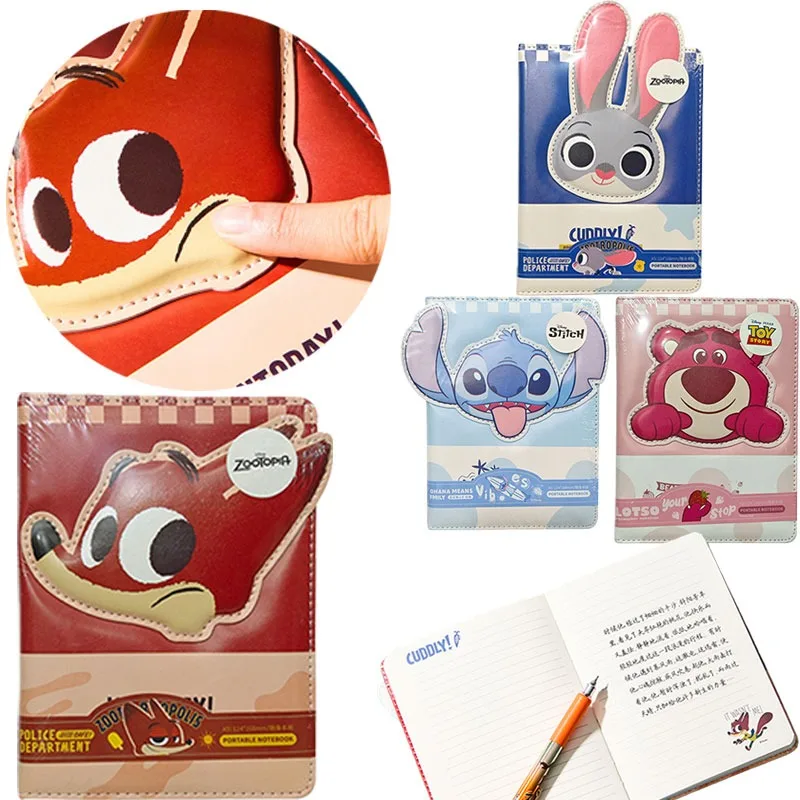 

Кожаный блокнот A5 Disney Nick Judy Stitch с 3D водонепроницаемой обложкой для студентов, бизнеса, офиса, школы, канцелярские принадлежности, подарок