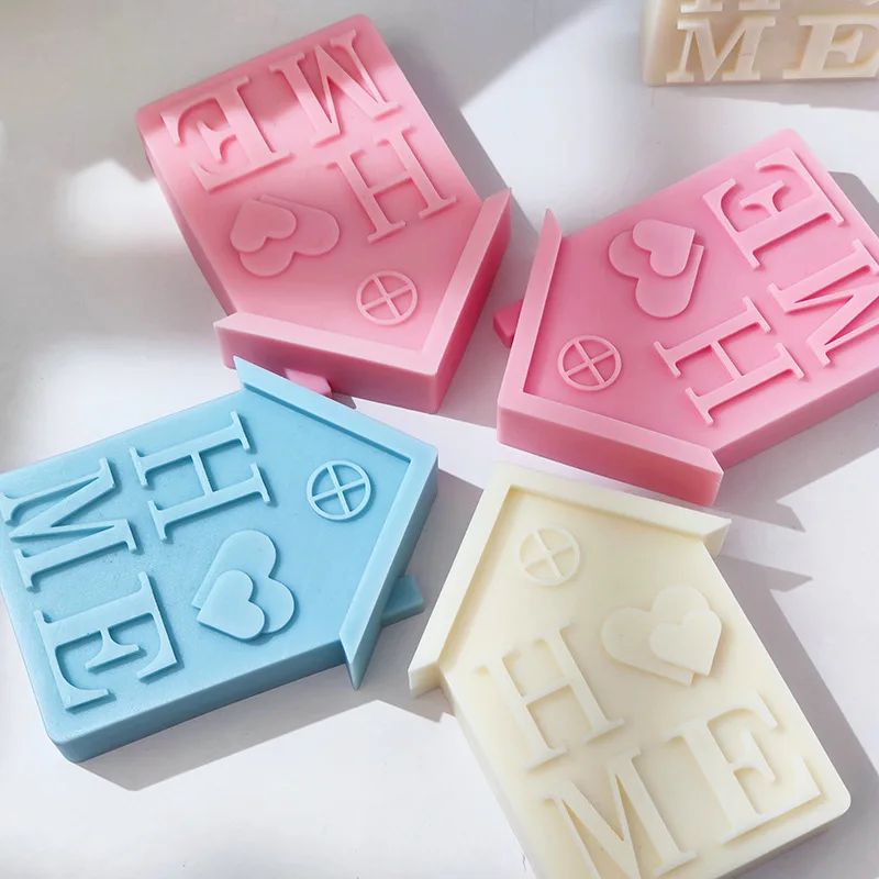 Large DIY Home House Candle Silicone Mold Love House Shape Cake Chocolate Silicone Mold Aromatherapy Candle Mold Home Decoration