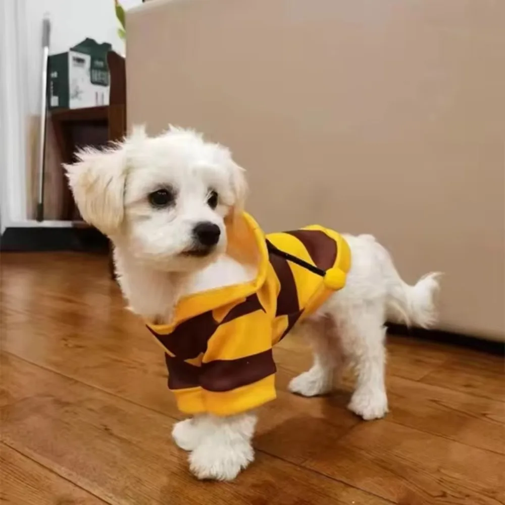 Bee Pet Puppy Coat Apparel Outfit Fleece Clothes Dog Cat Hoodie Fancy Costume Halloween Cosplay Sweater Dog Hoodies